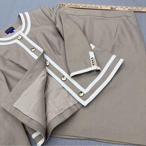 Pendleton Cotton Textured Woven Amanda Jacket and Skirt Suit NWOT 6 Peti…